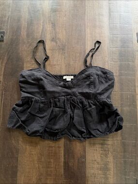 American Eagle Outfitters Black Peplum Cami